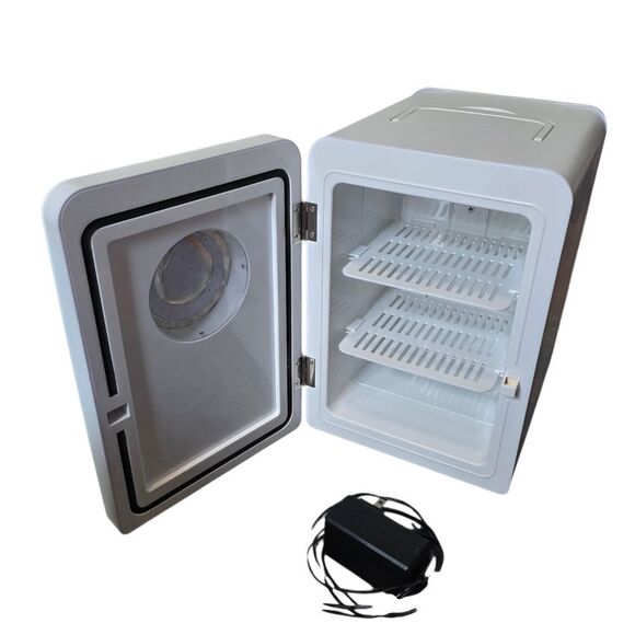 Monat White Mini Fridge with Rose Gold Accents - Picture 4 of 7